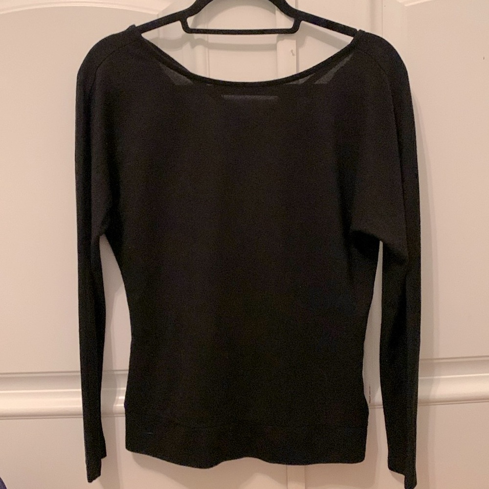 Dynamite - Criss Cross Back Lightweight Sweater - Round Neck - Black - Size S